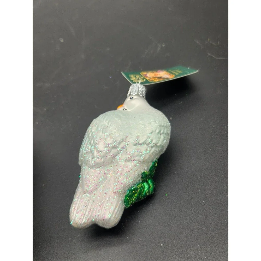 Old World Christmas Ornament Blown Glass Lovebirds Birds